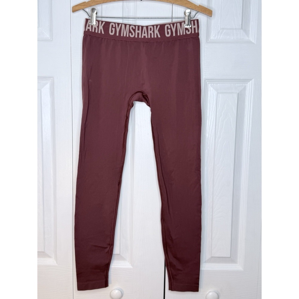 Gymshark Pants Womens Medium Leggings Cropped Maroon‎ Sports Gym